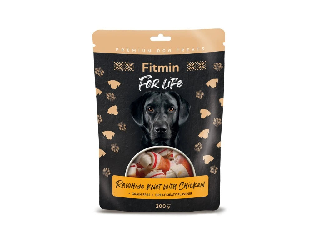 Fitmin For Life Uzol zo surovej kože s kuracím mäsom – pamlsok pre psov 200 g