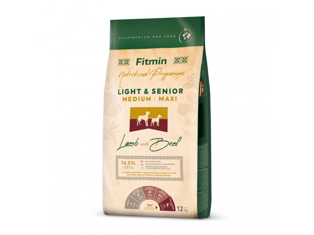 Fitmin Medium Maxi Light & Senior Lamb with Beef krmivo pre psov 12 kg