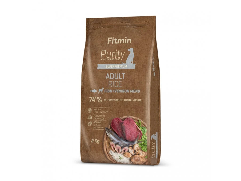 Fitmin Purity Rice Fish & Venison krmivo pre psov 2 kg