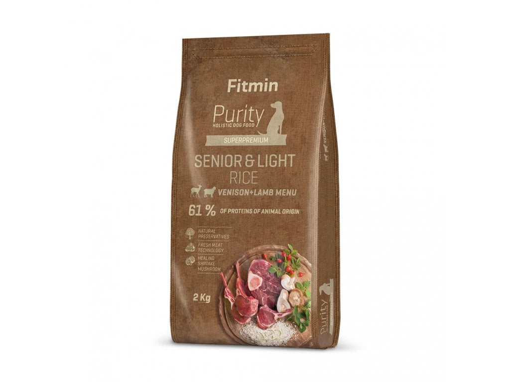 Fitmin Purity Rice Senior & Light Venison & Lamb krmivo pre psov 2 kg