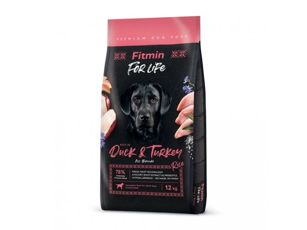 Fitmin For Life Duck & Turkey krmivo pre psov 12 kg