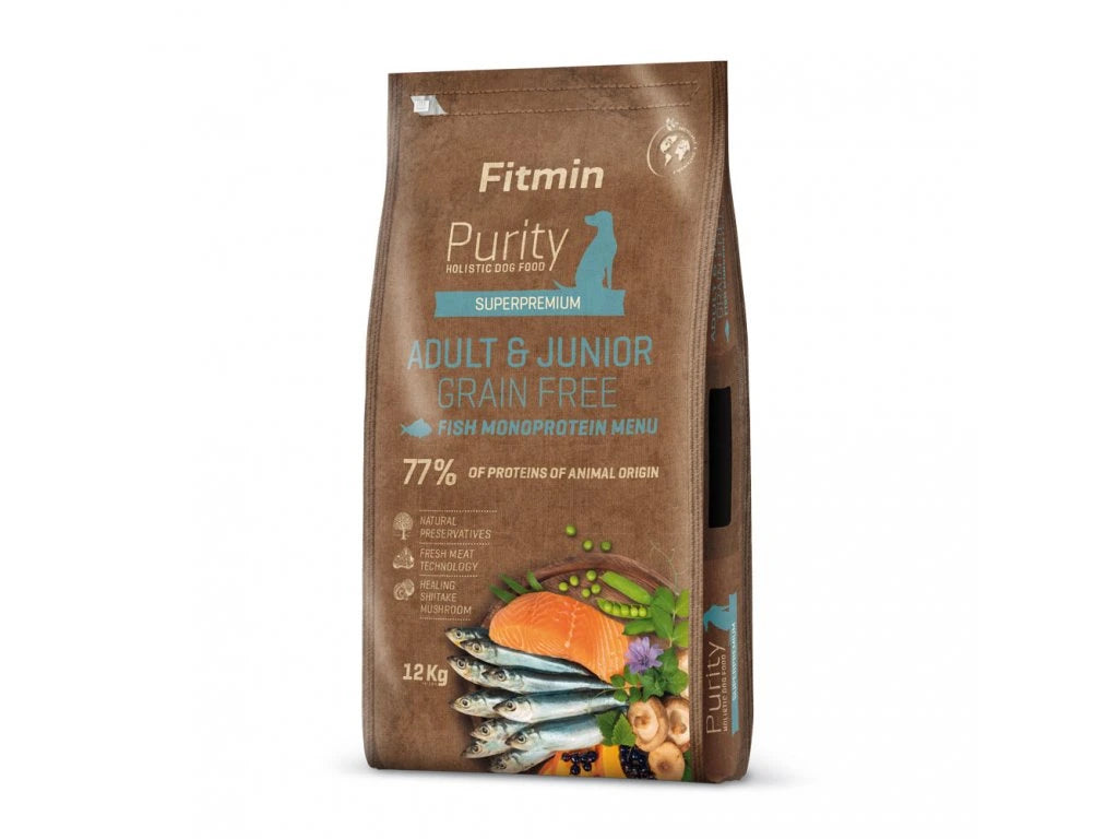 Fitmin Purity GF Adult & Junior Fish Menu krmivo pre psov 12 kg