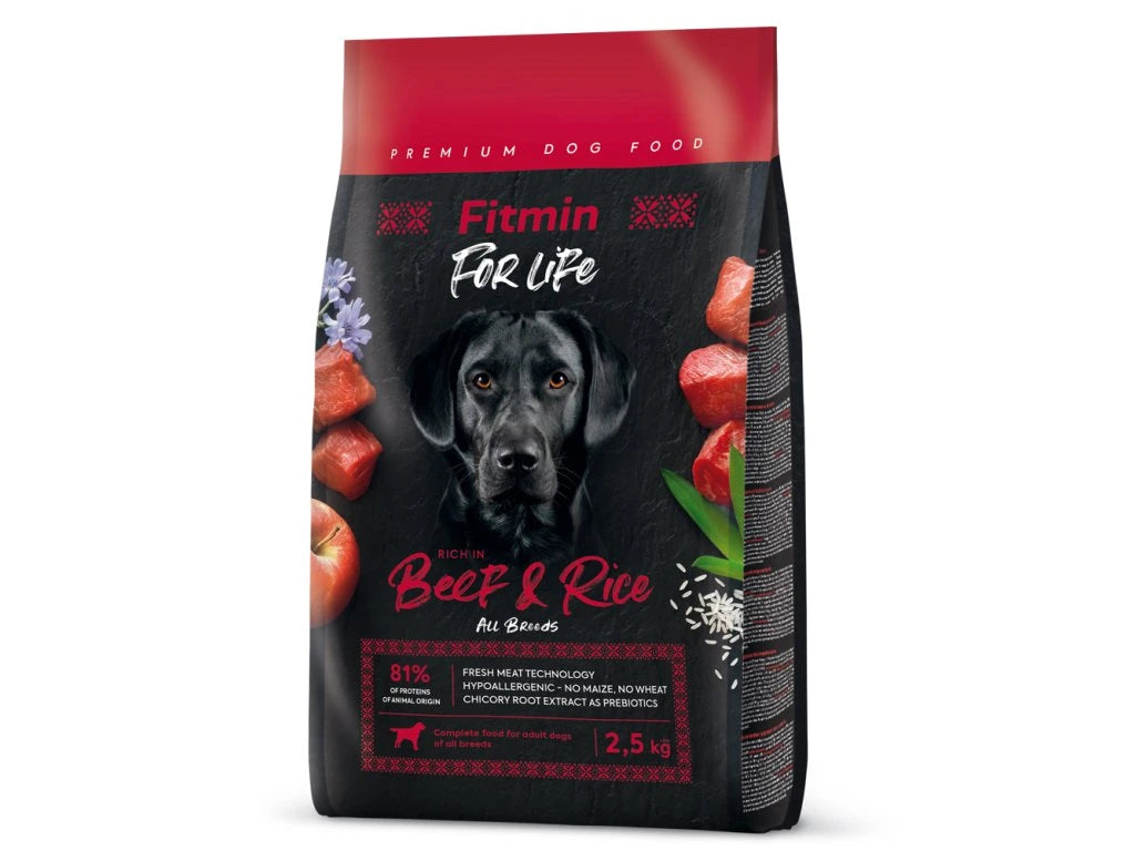 Fitmin For Life Beef & Rice krmivo pre psov 2,5 kg
